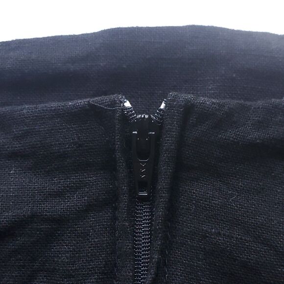 VTG Pencil Skirt Size 4 Black Linen Blend 30" x 36" Long Slit Lagenlook Lagom - Picture 3 of 14